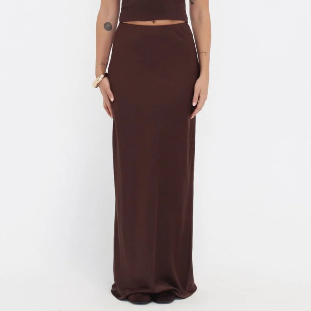 Rumored Brown Archive Bias Maxi Skirt